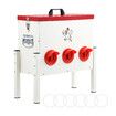 Chicken Bird Feeder 12L Automatic Gravity Food Dispenser 6 PVC Ports Poultry Chook Feeding Water Rat Rodent Proof Galvanised Steel Height Adjustable