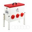 Chicken Bird Feeder 12L Automatic Gravity Food Dispenser 6 PVC Ports Poultry Chook Feeding Water Rat Rodent Proof Galvanised Steel Height Adjustable