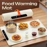 6 in 1 Food Warming Mat Portable Electric Meal Fast Heating Tray Roll Up Silicone Warmer Heater 65x38cm Countertop Kitchen Party Dinner Buffet Dishes