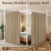 Room Divider Curtain Rod Tension No Drill Temporary Wall Partition Separation Privacy Separator Adjustable Floor to Ceiling Office Living Sitting Space