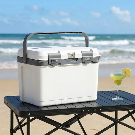 15L Hard Ice Cooler Box Chest Portable Insulated Lunch Coolbox Container Home Travel Caravan Camping Picnic Fishing Hot Cold Food Drinks with Handle