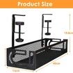 Cable Management Under Desk Cable Management No Drill,Metal Cable Organiser with Clamp for Standing Desk,Cord Organiser for Home Office,Black