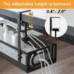 Cable Management Under Desk Cable Management No Drill,Metal Cable Organiser with Clamp for Standing Desk,Cord Organiser for Home Office,Black