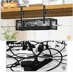 Cable Management Under Desk Cable Management No Drill,Metal Cable Organiser with Clamp for Standing Desk,Cord Organiser for Home Office,Black