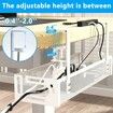 Cable Management Under Desk Cable Management No Drill,Metal Cable Organiser with Clamp for Standing Desk,Cord Organiser for Home Office,White