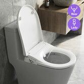 Non Electric Bidet Toilet Seat WaterMark Certified D Shape Dual Nozzle Manual Wash Soft Close Lid Freshwater Sprayer Easy Installation Hygieia