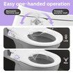 Non Electric Bidet Toilet Seat WaterMark Certified D Shape Dual Nozzle Manual Wash Soft Close Lid Freshwater Sprayer Easy Installation Hygieia