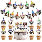 Dog Birthday Party Decorations Pet Puppy Theme  Banner Garland Cake Topper Supplies Kids Celebration Holiday Gift