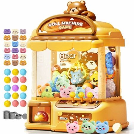 Large Claw Machine,Musical Electronic Arcade Game Console with Adjustable Sound Christmas Birthday Gift for Kids,Includes 30 Toys and 20 Surprise Eggs