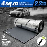Butyl Sound Deadener Car Noise Insulation Deadening Mat Automotive Shock Proofing Audio Shield Truck Vibration Dampening Rubber 2.7mm 4 SQM 800x50cm