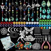 430Pcs DIY Sun Catchers Crystal Making Kit, Creative Owl & Prism Suncatchers, Window Wind Chime Pendant Decor for Home, Office, Garden, Christmas & Wedding