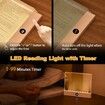 Smart Flat Book Light,Rechargeable LED Eye Protection Clear Full Page Light,LED Reading Book Night Light with 3 Colors & Timer,Page Lights (Pink)