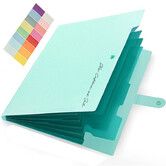 Accordion File Organizer,5-Pocket Accordion Document Organizer with Label Tabs for Home School Office Green