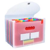 24 Pockets Expanding File Folder with Blank Labels,Desktop Accordion Folders Letter A4 Paper Document Storage Organizer