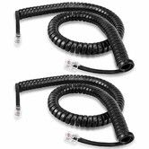 2Pcs Phone Cord for Landline, Black Handset Telephone Cord, Universal Replacement Cable for Desk and Wall Phones, 3 Meters