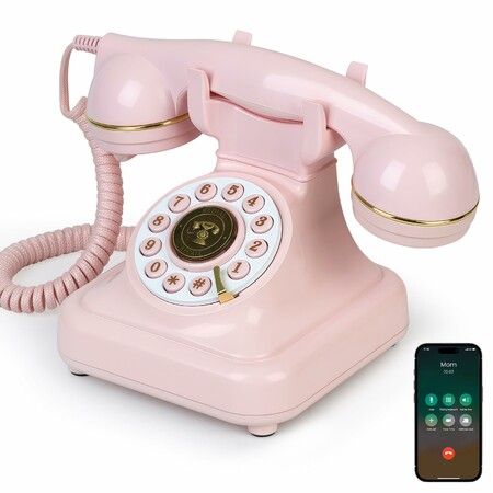 Bluetooth Retro Phone with Speakerphone,Bluetooth Landline Telephone,Bluetooth Home Phone with USB Rechargeable Power,Hands-Free Calling & Music Playback