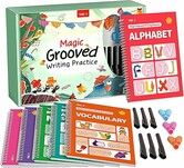 Writing Practice Books Reusable 3D Groove Handwriting Workbooks Large Preschool Disappearing Ink Ages 3-8 Kids 5-7 6 Books Christmas Birthday Gift