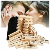 Tumble Tower Couples Game,Naughty GamesSuper Naughty Block Tower Game,Couples Date Night Ideas for Valentine Lover (48pcs)