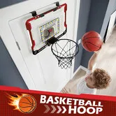Over The Door Basketball Hoop LED Scoreboard Mini Indoor Goal Backboard Ring Net System Breakaway Rim Outdoor Kids Basket Balls Game Sports Play Set