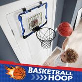 Mini Basketball Hoop Over the Door Goal Ring Backboard System Net LED Scoreboard Indoor Sports Childrens Kids Game Play Activity Centre Pump 39x28cm