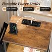 Bedside Table Dresser Chest LED Nightstand Lamp End Cabinet Stand Unit Storage Drawers Shelf Fabric Bags Wooden Bedroom Furniture USB Charging Station