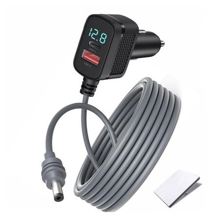 Car Charger Cable for Starlink Mini 6.5FT with Display, 12-24V Cigarette Lighter to DC Power Cable for Trucks, RVs and Boats, 18AWG Cord