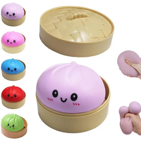 Dumpling Squishies Toy,Giant Glitter Dumpling,Colorful Dumplings Stress Balls Fidget Sensory Toy,Squeeze Dough Ball Stress Relief Hand Toys