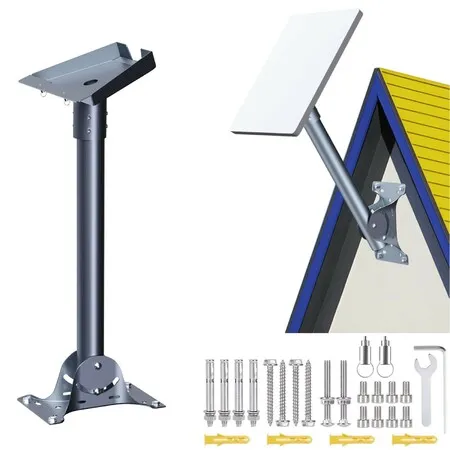 Starlink Gen 3 Mount Adapter Aluminum Alloy, 15.7 inch Heavy Duty Steel Pivot Pole Pipe with Adjustable Base Mount Kit Compatible for Roof