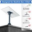 Starlink Gen 3 Mount Adapter Aluminum Alloy, 15.7 inch Heavy Duty Steel Pivot Pole Pipe with Adjustable Base Mount Kit Compatible for Roof