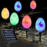 3.5M 10 Led Solar Easter Eggs Stake Lights For Easter Decorations,8 Modes Easter Solar Lights,Waterproof Lights For Outdoor Easter Decor Garden Decor