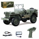 Remote Control Car, 2.4Ghz 4WD Off Road RC Jeep Rock Crawler Vehicle with Linked Lights, 1/10 Scales All Terrain Remote Control Trucks for Kids Green