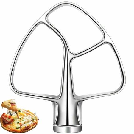 K45B Stainless Steel Flat Beater for Kitchenaid 4.5-5 Quart Tilt Head Stand Mixer, Polished Paddle Attachment for KitchenAid Mixer