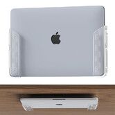 Clear Wall and Under Desk Laptop Mount Holder, Adhesive and Screw in, 1.02 inch/ 26 mm, Anti-Scratch Pads,Universal for MacBooks, Surface