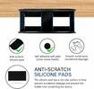 Under Desk Laptop Storage Mount, Metal Under Desk Device Holder, for Devices Up to 1.37 inch Thick, MacBook, Mini, Keyboard, Router, Black