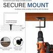 Under Desk Laptop Storage Mount, Metal Under Desk Device Holder, for Devices Up to 1.37 inch Thick, MacBook, Mini, Keyboard, Router, Black