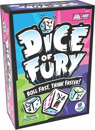Dice  Fury Board Games Family Game Night Fast Paced 2-4 Player Tabletop Party Educational Insights Teens Kids Ages 7 Christmas Birthday Gift