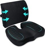 Coccyx Seat Cushion Lumbar Support Pillow Combo Memory Foam Back Support Set for Tailbone,Sciatica Posture Ergonomic Office Chair Car Cushion