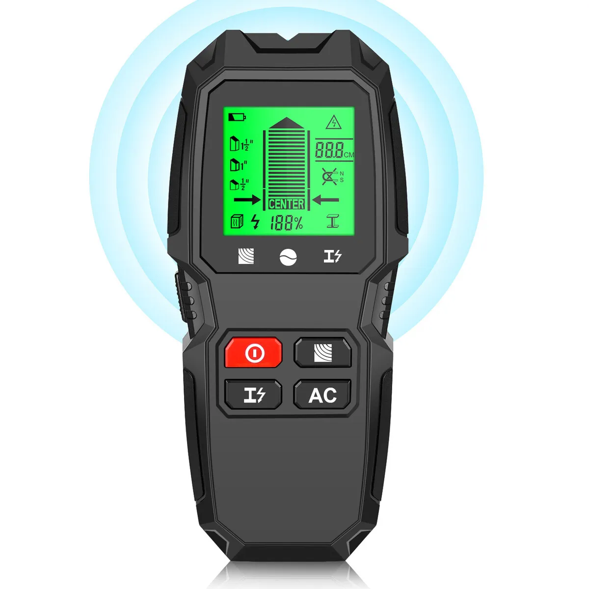 5 in 1 Stud Finder Wall Scanner, Electric Wire Finder Wood Metal Detector with LCD Display, High Accurate Sensor for Cable Metal Wood Stud Measurement