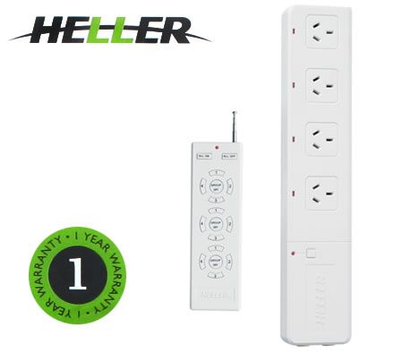 Heller iRemote Starter Kit 4 Outlet Remote Control Powerboard with 12-Channel Remote