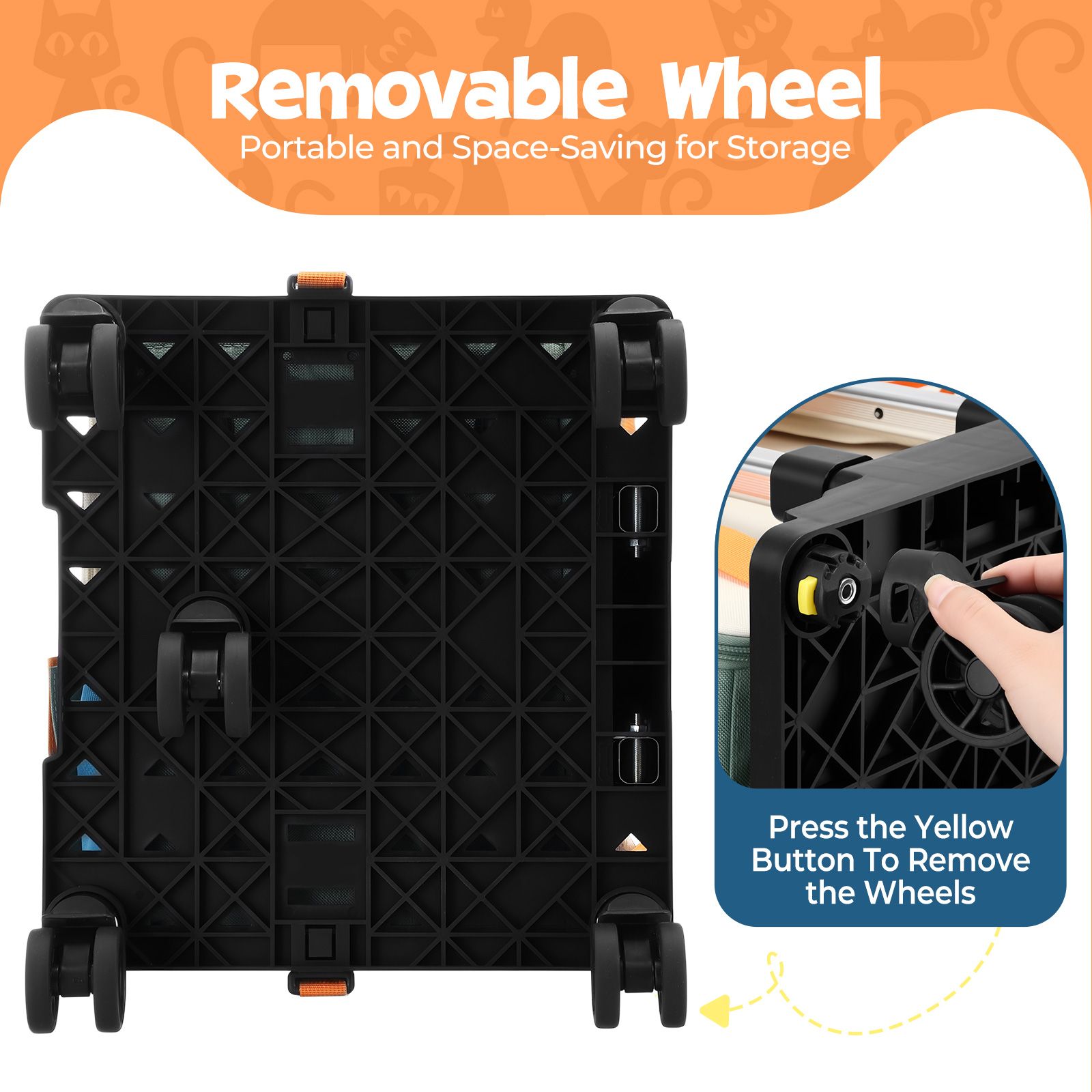 Dog Cat Carrier Stroller Pet Backpack Soft Sided Crate Travel Carry Bag Portable Animal Puppy Trolley Kennel Case Folding Luggage Suitcase with Wheels
