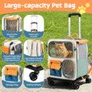 Dog Cat Carrier Stroller Pet Backpack Soft Sided Crate Travel Carry Bag Portable Animal Puppy Trolley Kennel Case Folding Luggage Suitcase with Wheels