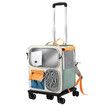 Dog Cat Carrier Stroller Pet Backpack Soft Sided Crate Travel Carry Bag Portable Animal Puppy Trolley Kennel Case Folding Luggage Suitcase with Wheels