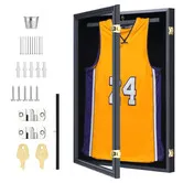 Jersey Shadow Box Frame Sports Memorabilia Display Case Wall Mounting Showcase Football Basketball Hockey Custom Shirt Framing Cabinet Hanger Lockable