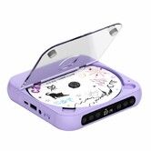 CD Player Portable with Dual Stereo Speakers,Rechargeable Portable CD Player with Bluetooth for Home with Headphones,Support CD/AUX/USB,Purple