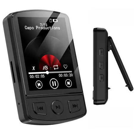 MP3 Player with Clip 64GB Mini MP3 Player with Bluetooth 5.2,Portable MP3 Music Player with Earphones,HiFi-Speaker,FM Radio,Voice Recorder,E-Book
