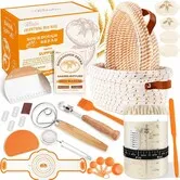 Sourdough Starter Kit, Sourdough Bread Baking Supplies, Woven Bread Proofing Basket, Sourdough Kit Jar Sour Dough Bread Making Tools Kit Accessories