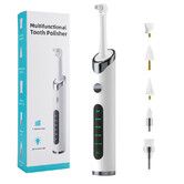 Tooth Polisher Kit Polishing Dental Teeth Cleaner Plaque Remover Teeth Cleaning Tool with LED Light,5 Cleaning Modes,6 Brush Heads