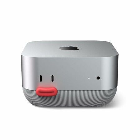 Mac mini M4 & M4 Pro Dock Stand Front Power Button Access,Cooling ABS Stand,Anti-Dust & Anti-Slip Design Essential Mac mini M4 Accessories (Grey)