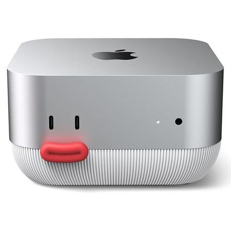 Mac mini M4 & M4 Pro Dock Stand Front Power Button Access,Cooling ABS Stand,Anti-Dust & Anti-Slip Design Essential Mac mini M4 Accessories (White)