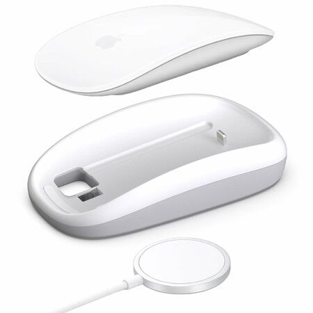 Magic Mouses Charger Base Charging Dock for Magic Mouse 2 Lighting,Ergonomic Wand Mouse Grip with MagSafe Charging Support